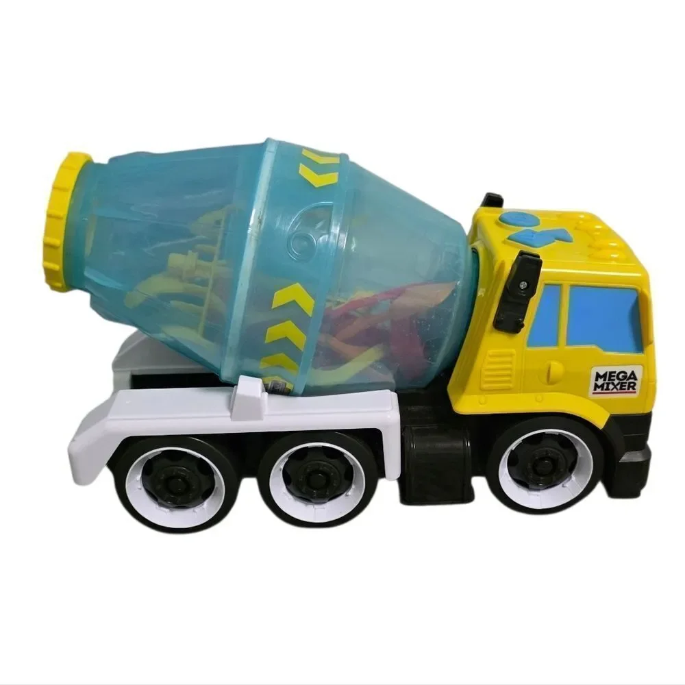 Yellow and Blue Concrete Mixer Truck with Durable Design